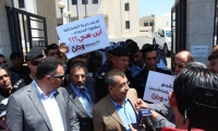 الصحفيون الفلسطينيون يحتجون على قمع مسيرات 