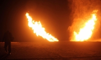 تفجير خط الغاز بين ‫إسرائيل‬ مصر بمحافظة شمال ‫سيناء‬
