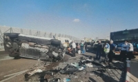 اصابة خطيرة بحادث طرق بين حافلة وسيارة تجارية في مطار بن غوريون
