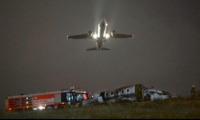 إصابة 4 أشخاص في تحطم طائرة في مطار أتاتورك في تركيا