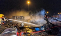 اندلاع حريق في بيوت متنقلة في باقة الغربية