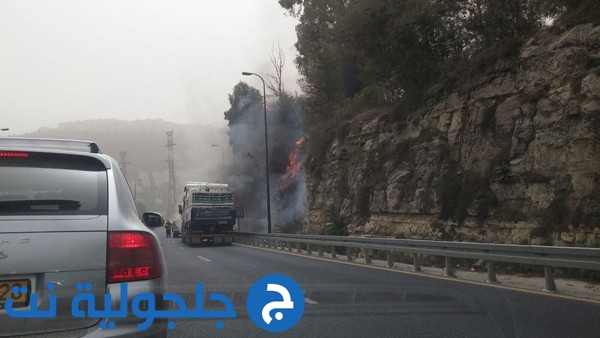 حريق في شاحنه على مشارف القدس يتوسع واخلاء منازل 