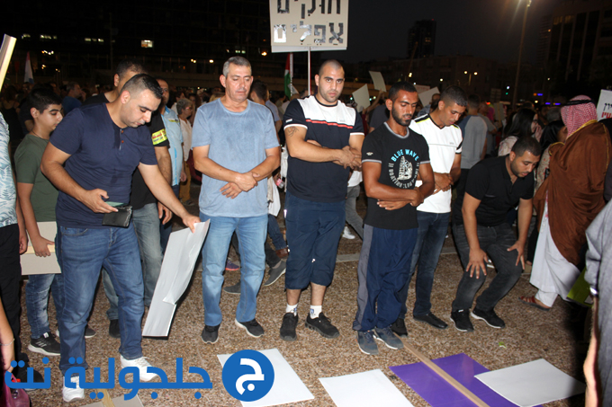العشرات من أهالي جلجولية يشاركوا في المظاهرة ضد قانون القومية