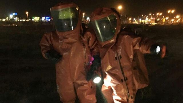 إصطدام قطارين في النقب أحدهما محمل مواد سامة