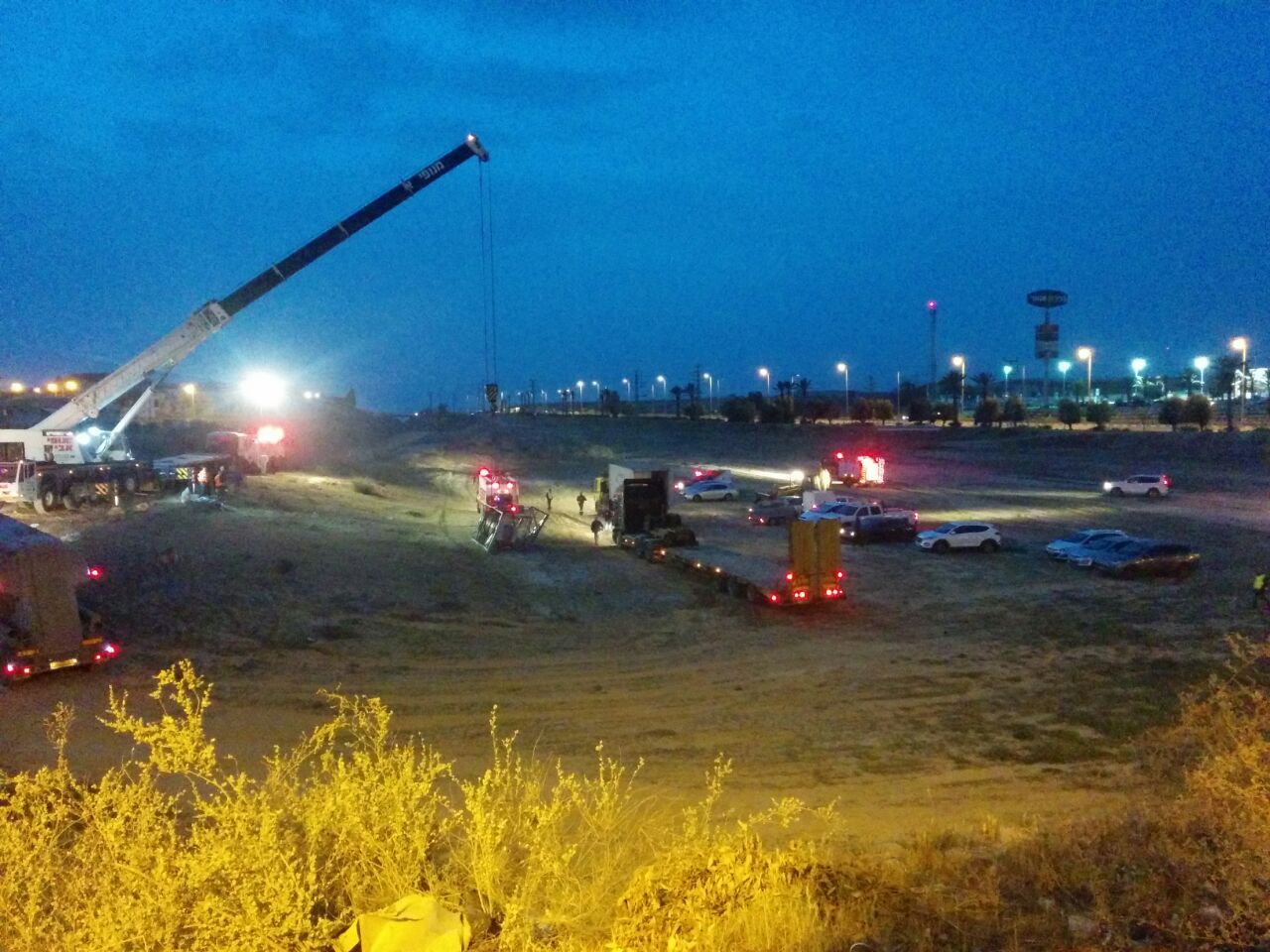 إصطدام قطارين في النقب أحدهما محمل مواد سامة