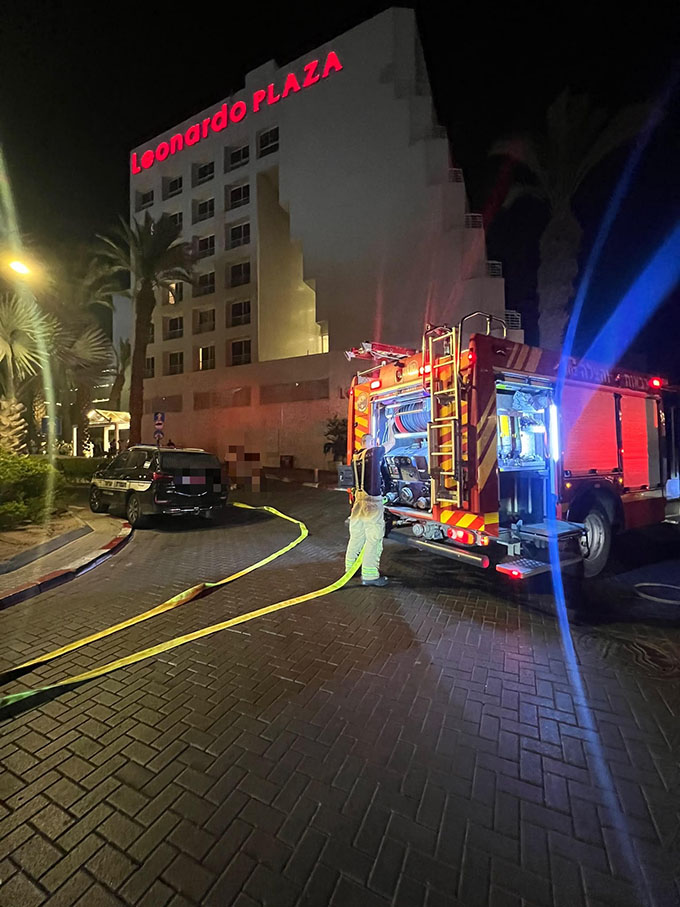 اندلاع حريق في فندق بلازا  في إيلات 