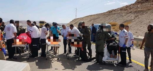 11 اصابة متفاوتة في حادث قرب البحر الميت