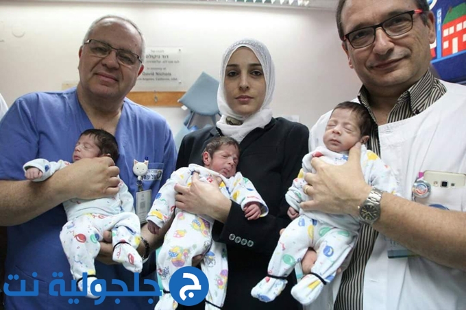 ولادة ثلاثة توائم إناث متطابقات لعائلة بدران في مستشفى هيلل يافة