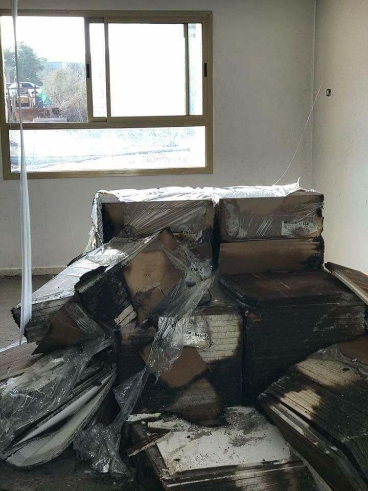 حرق 4 صفوف قبل افتتاح مدرسة بأسبوع في رهط