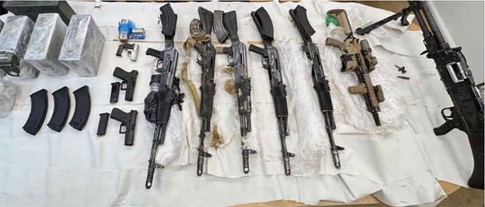ضبط كمية كبيرة من الأسلحة قرب ابطن واعتقال مشتبه من بسمة طبعون