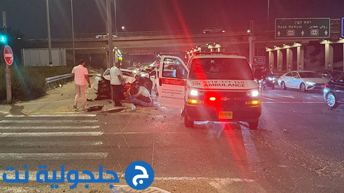 اصابة بين طفيفة ومتوسطة بحادث طرق على مفرق جلجولية