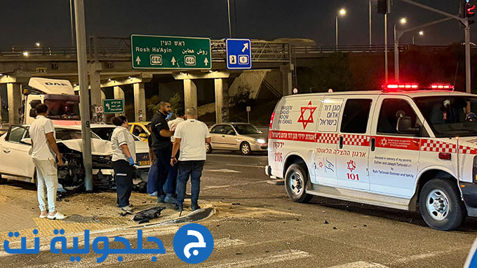 اصابة بين طفيفة ومتوسطة بحادث طرق على مفرق جلجولية