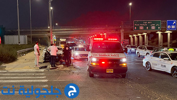 اصابة بين طفيفة ومتوسطة بحادث طرق على مفرق جلجولية