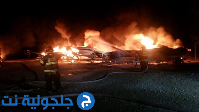 حريق في مرسى للقوارب على شاطىء بحيرة طبريا