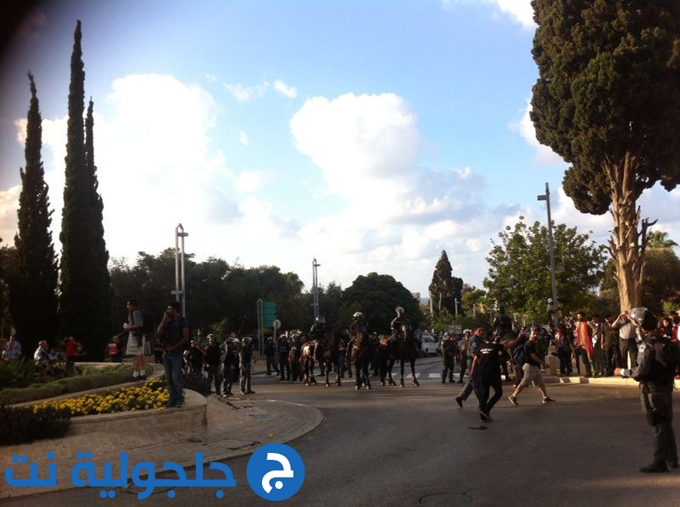 مظاهرة في حيفا ضد العدوان الاسرائيلي على غزة وإعتقال 29 شخصاً