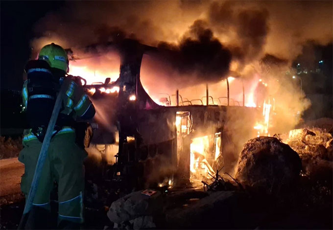 حريق في أربع حافلات في شفاعمرو