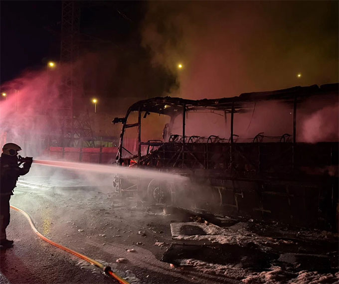 حريق في أربع حافلات في شفاعمرو