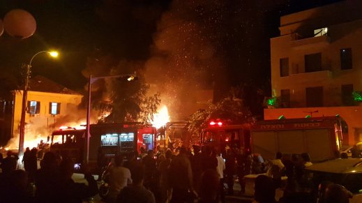 14 اصابة بانفجار بمحل لبيع مود البناء في يافا 