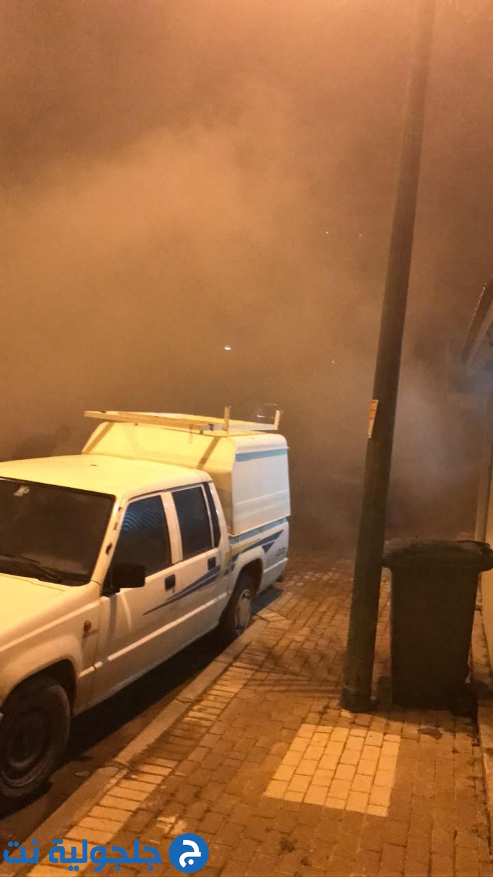 حريق في سيارة في جلجولية 