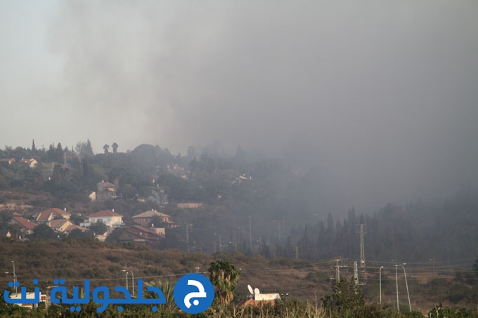 حريق في مستوطنة نيريت قرب جلجولية واخلاء سكان
