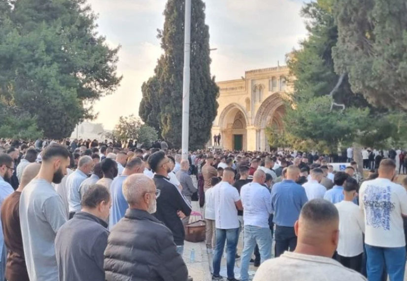 140 ألف مصل أدوا صلاة عيد الأضحى في المسجد الأقصى المبارك