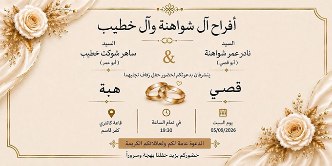 حفل زفاف قصي نادر شواهنة 